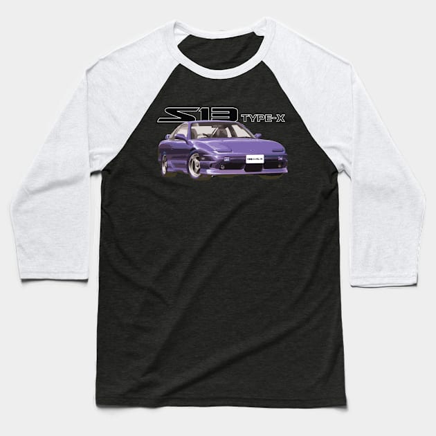 180SX S13 240 purple type x DRIFTING Baseball T-Shirt by cowtown_cowboy